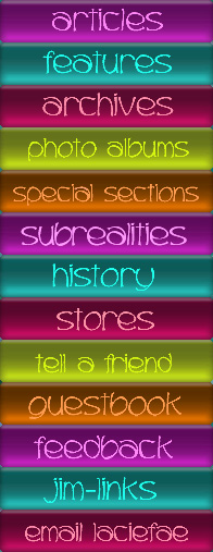 ARTICLES: Laciefae’s essays include: Evolution of the Electric Shaman: Jim Morrison's Journey Beyond Shamanism; HWY: Jim Morrison's Unfinished Opus?: James Douglas Morrison, Poet: Observations on the Work; Plus essays by contributors include The Doors In Concert, 1968, Doors Live Show Reviews, and Jim Morrison, The Doors and Psychedelic Sixties book revies by laciefae FEATURES: The Shifting Sands of Venice Beach, 3 Days at Jim's Joint (Room 32 at the Alta Cienega Motel on the Sunset Strip); A Paris Pilgrimage: One Fan's Trinute to Jim Morrison; He Lived on Love Street: Surprise Awaits a Visitor to Jim Morrison's Laurel Canyon Home. ARCHIVES: Interviews with Jim Morrison, Including: The Village Voice Interview, The Los Angeles Free Press Interview, Jim Morrison: Ten years Gone and The Circus Interview, BAM Interview with Paul Rothchild, Doors record producer, The Artistic Influences Interview, with material on the Beat Generation, The Symbolist Poets, Blues and American Roots Music and The Surrealists, The archive of original articles on Jim Morrison and the Doors, The Supporting Players archive includes artices and interviews with friends of Jim Morrison and other musicians of the sixties, professional associates and the women in Jim's life, the Creative Legacy Archive explores the the recorded music, poetry, and film of Jim Morrison, The Venues Archive includes information about the clubs and concert venues where Jim Morrison performed, including the London Fog, the Whisky, the Filmore East, Steve Paul's The Scene, the Village Theater, The Aquarius Theater and more. PHOTO ALBUMS: Jim Morrison photo albums include Candids, The Jim Morrison Gallery of Misguoded Memorabilia, Jim and Pam, The Paris Album and laciefae's Coloring Book; The Doors photo albums include The Doors at the Fillmore East, The fantasy Faire and magic Festival at Mount Tamalpais, Nights at the Whisky. WAITING FOR THE SUN SPECIAL SECTIONS: Jim Morrison's Le Cirque, highlighting the surreal and unusual in the life of Jim Morrison, Nights at the Whisky, including photos and history of the Doors at the Whisky A-Go-Go; The Shaman's Journey tells the story of Jim Morrison's introduction to Native American Indian shamanism on a New Mexico highway in the 1950s; The Other Side of Jim Morrrison explores the astrological chart of Jim Morrison, and a channeling of the spirit of Jim Morrison; Tour The Sixties Sunset Strip is a pictorial and written tour of the famous Los Angeles neighborhood during the 1960s when the Doors were performing there; remembering Jim includes essays in tribute to the influence Jim Morrison's life and art have had on webmaster laciefae and visitors to Waiting For the Sun. JIM MORRISON, THE DOORS AND THE PSYCHEDELIC SIXTIES LEGACY HISTORY: Detailed historic events (with illustrations) related to the world period of Jim Morrison and the Doors. WAITING FOR THE SUN GUESTBOOK: Sign and read the Jim Morrison Waiting For the Sun Guestbook by clicking here. WAITING FOR THE SUN SITEMAP: Here you will find every link to every feature on the website. JIM MORRISON LINKS: Links to other interesting websites that are somehow related to Jim Morrison and the Doors. EMAIL laciefae: Email the webmaster, laciefae, if you have questions or wish to report a problem with the website. Thanks! WAITING FOR THE SUN STORES: Shop the Waiting For the Sun Website stores when you are looking for CDs, DVDs, books, etc. about Jim Morrison and the Doors. The Doors Store offers links to merchandise about or related to Jim Morrison and the Doors; The Psychedelic 60s Store offers links to merchandise about or related to The psychedelic 1960s. 